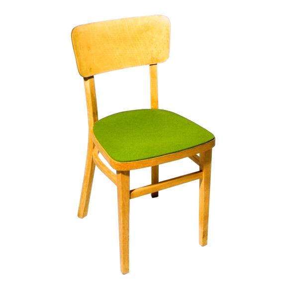 Maßgefertigte Sitzauflage für den Designklassiker Frankfurter Küchenstuhl.  Die gemütlichen Auflagen sind aus 5mm starkem natürlichen Wollfilz, der aus  100% Schurwolle gefertigt wird. Damit nichts verrutscht hat die Sitzauflage  für den Frankfurter